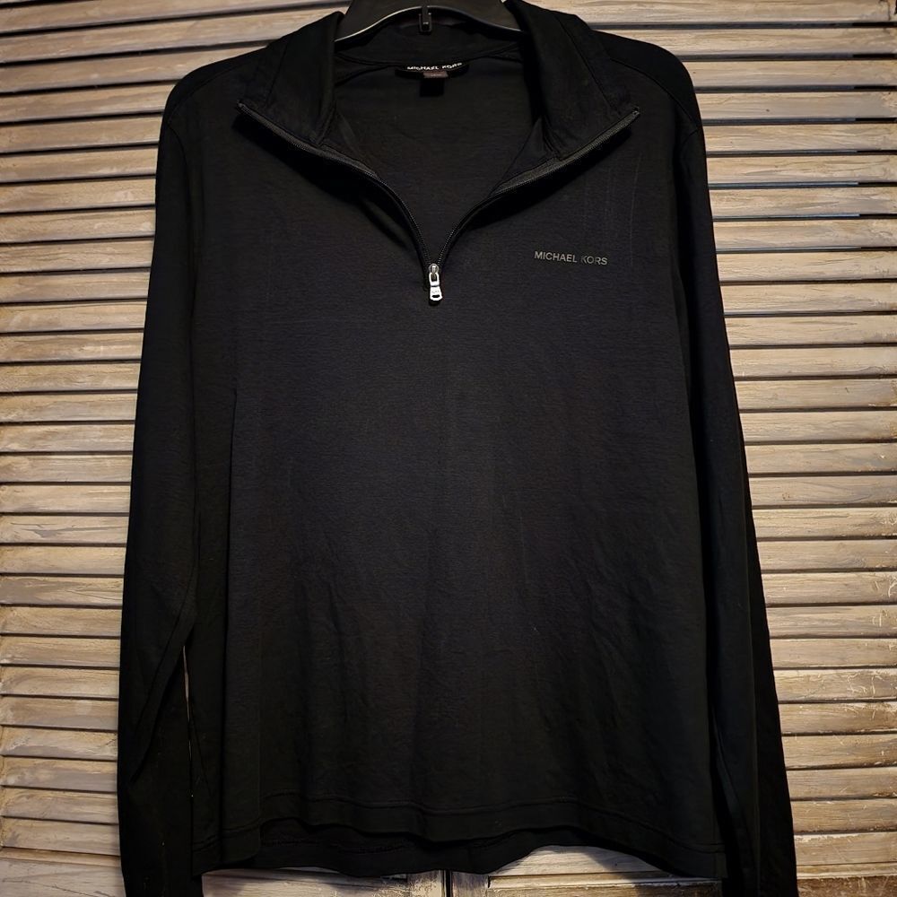 Black Michael Kors 1/4 Zip Pullover Size Large EUC